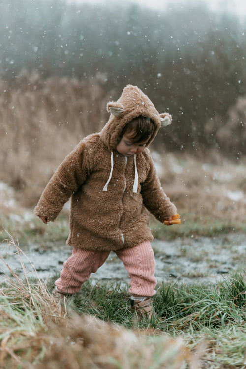 Baby/Kid Virgin Wool Jacket - Brown