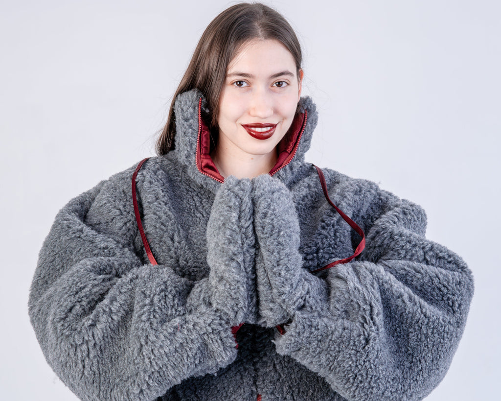 Adult Natural Wool Mittens / Gloves - White