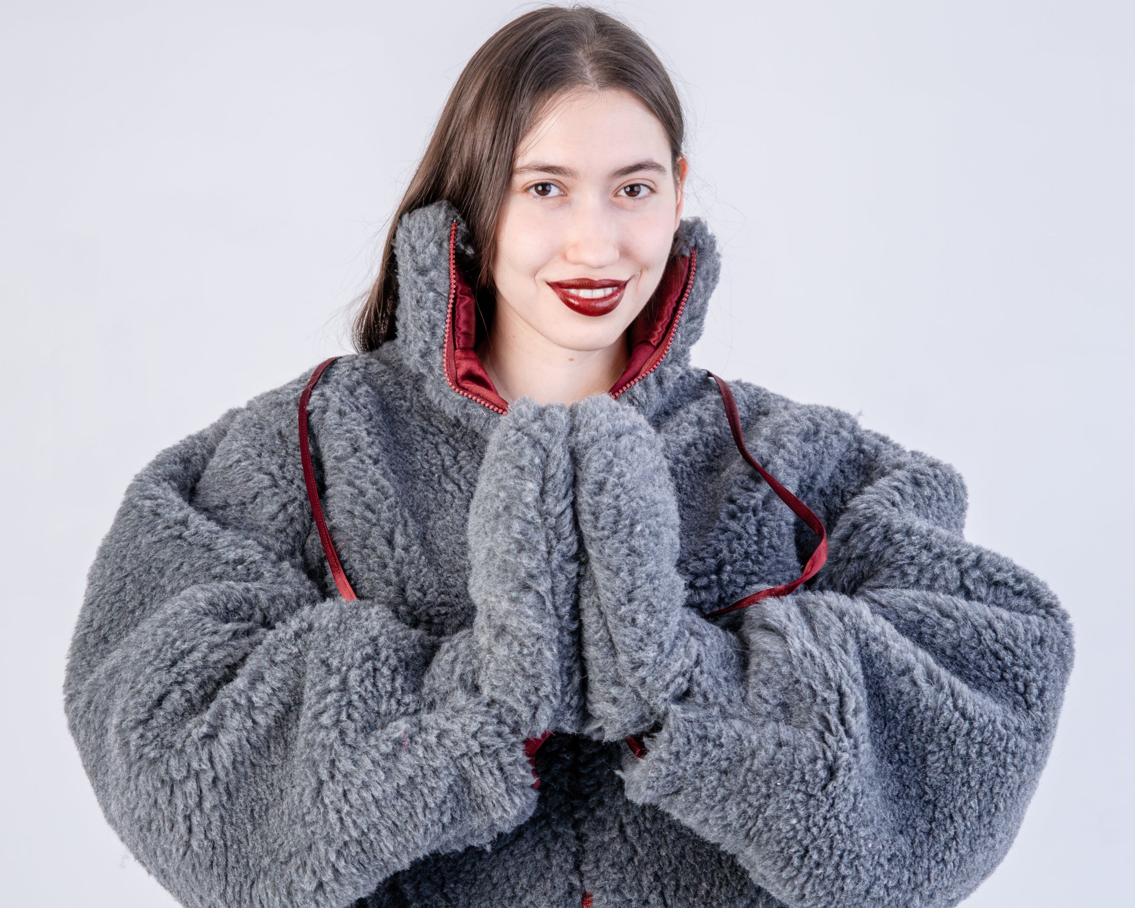 Adult Natural Wool Mittens / Gloves - White