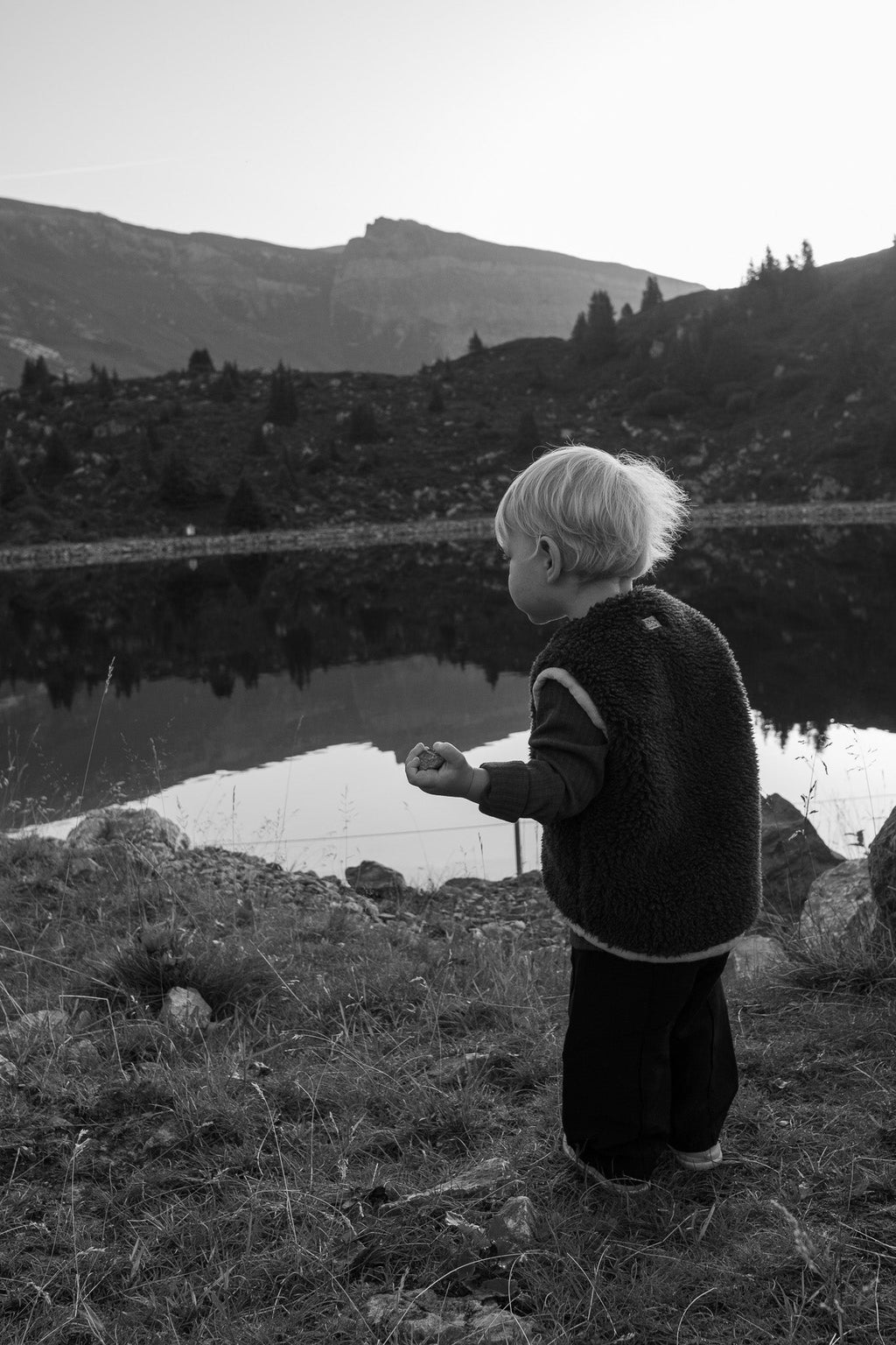 Baby/Kid Virgin Wool Vest - Charcoal