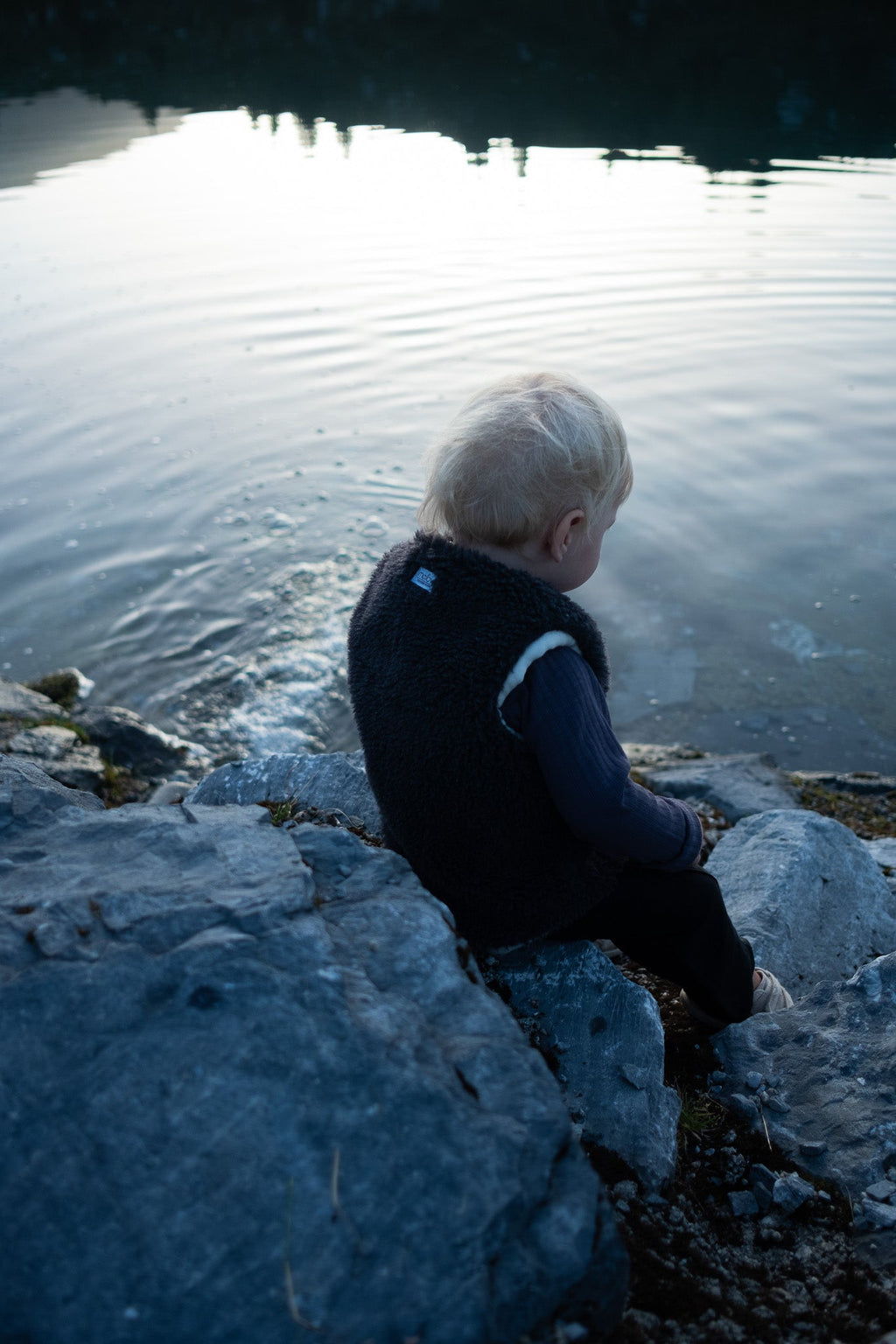 Baby/Kid Virgin Wool Vest - Charcoal