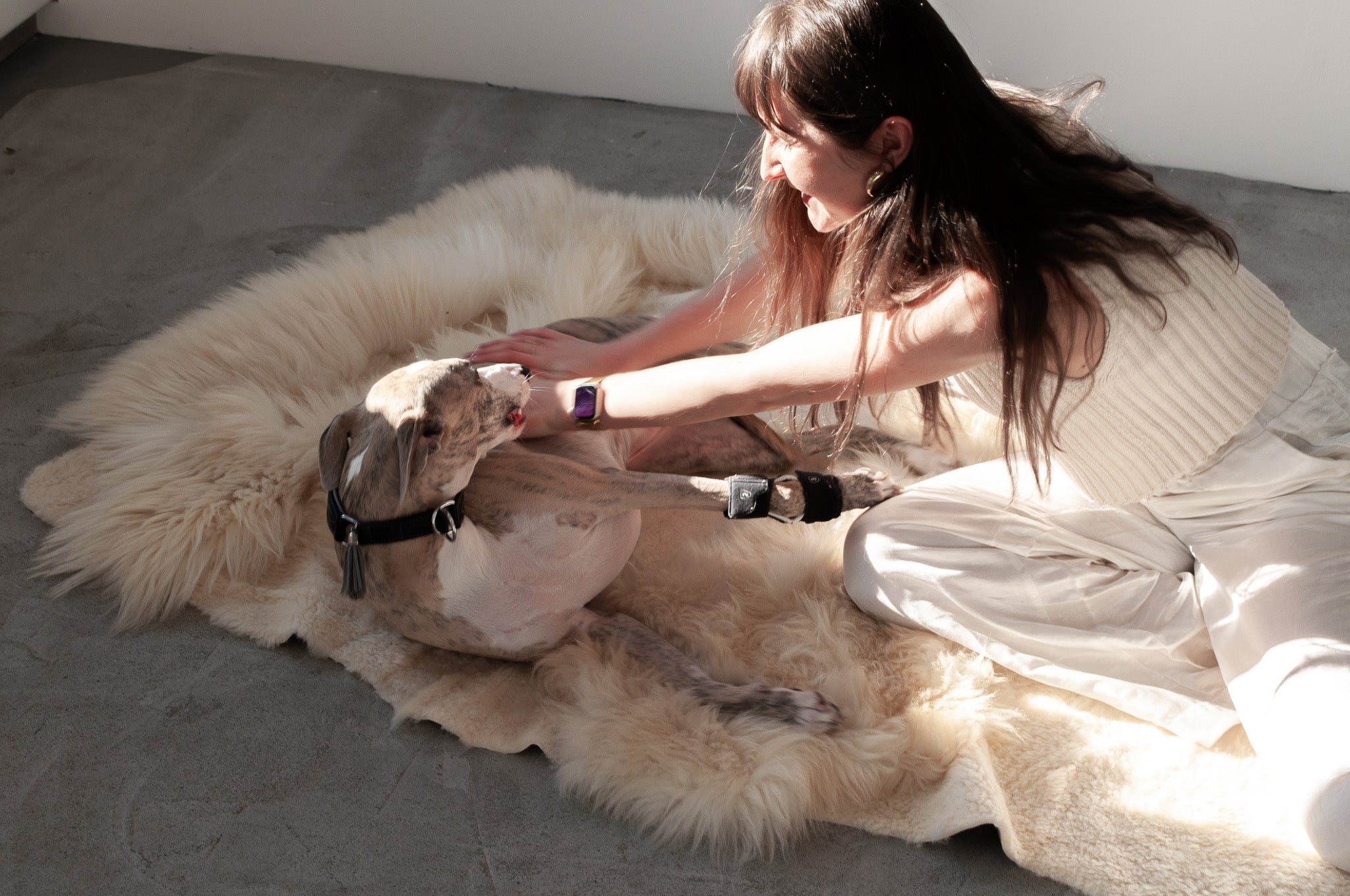 Natural Sheepskin Ivory Carpet - Irregular