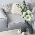 Square Natural Sheepskin Pillow - White