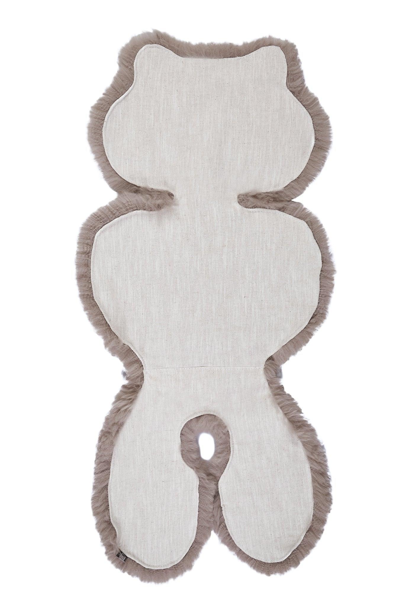 Greige Natural Sheepskin Car Seat / Stroller Liner