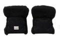 Waterproof Natural Sheepskin Stroller Hand Muffs - Black