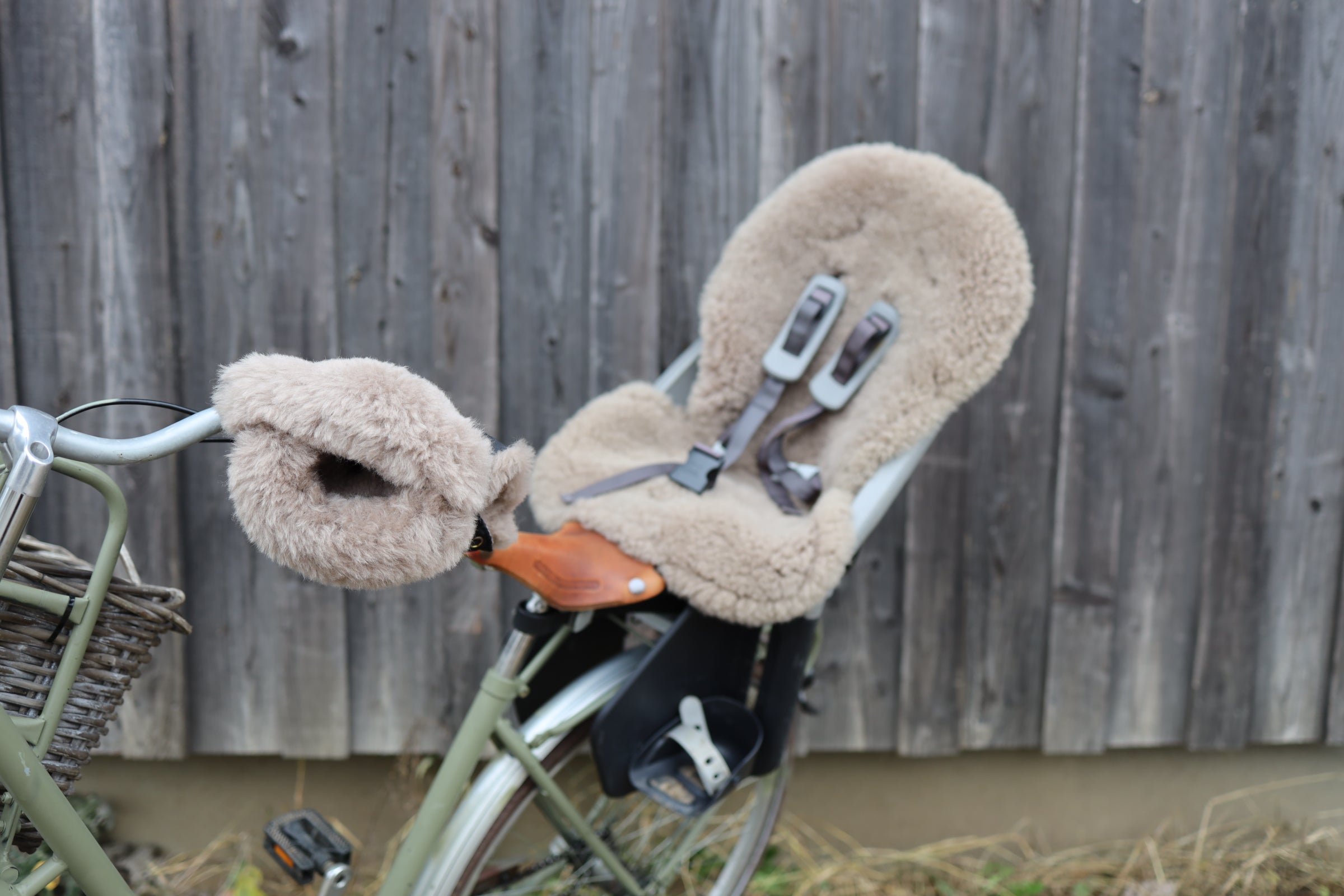 Greige Natural Sheepskin Car Seat / Stroller Liner